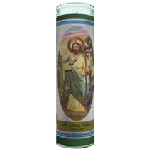 St. Jude Labeled 7 Day Candle, Green