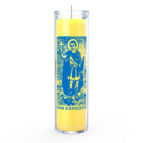 St. Expedite / St. Expedito 7 Day Candle, Yellow