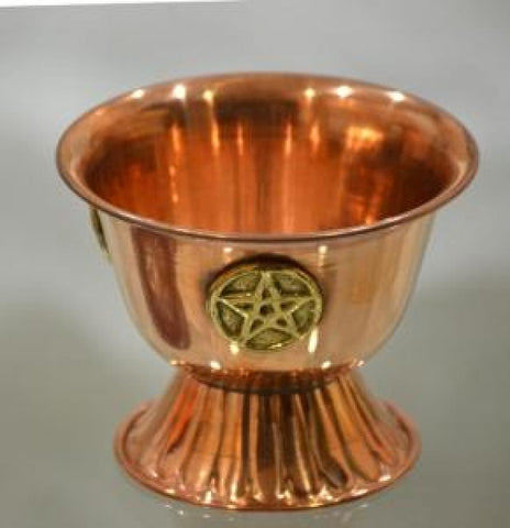 Pentagram Copper Offering Bowl with base