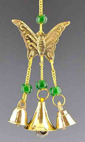Butterfly Brass Chime with Beads - 9"L