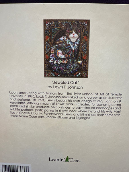 Greeting Card Blank inside Mosaic Cat