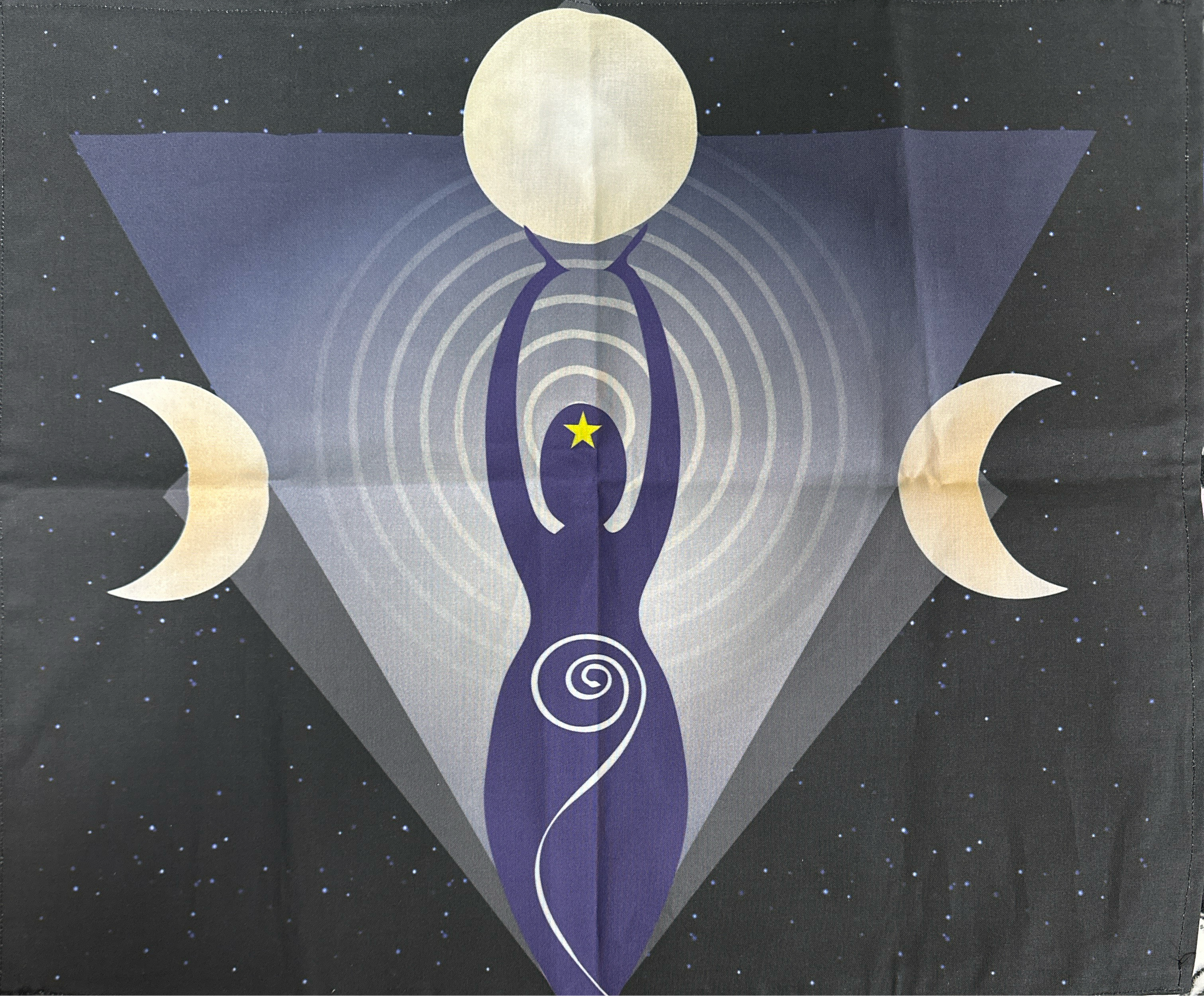 Triple Moon Goddess Altar Cloth