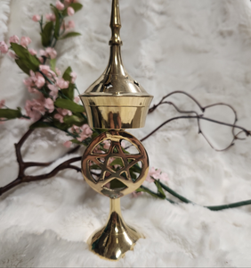 Pentacle Brass Incense Holder