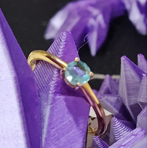 Blue Apatite Ring with Vermeil Gold Band