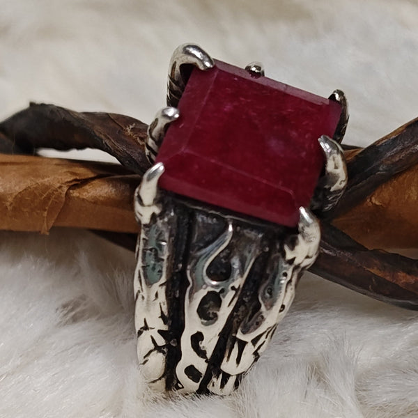 Ruby Dragon Claw Ring