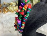Mardi Gras Mixed dyed Shell Chip Bracelets