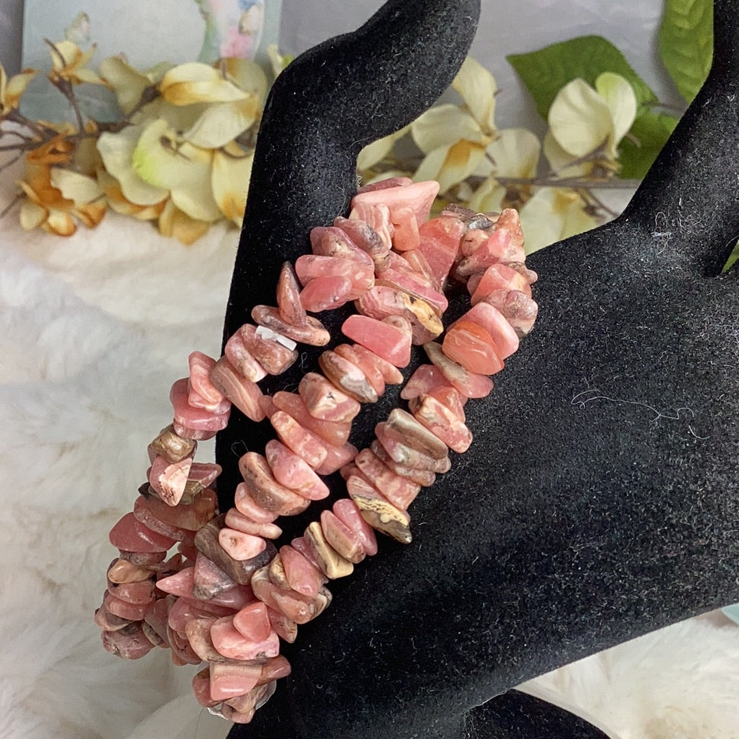 Rhodochrosite Chip Bracelets