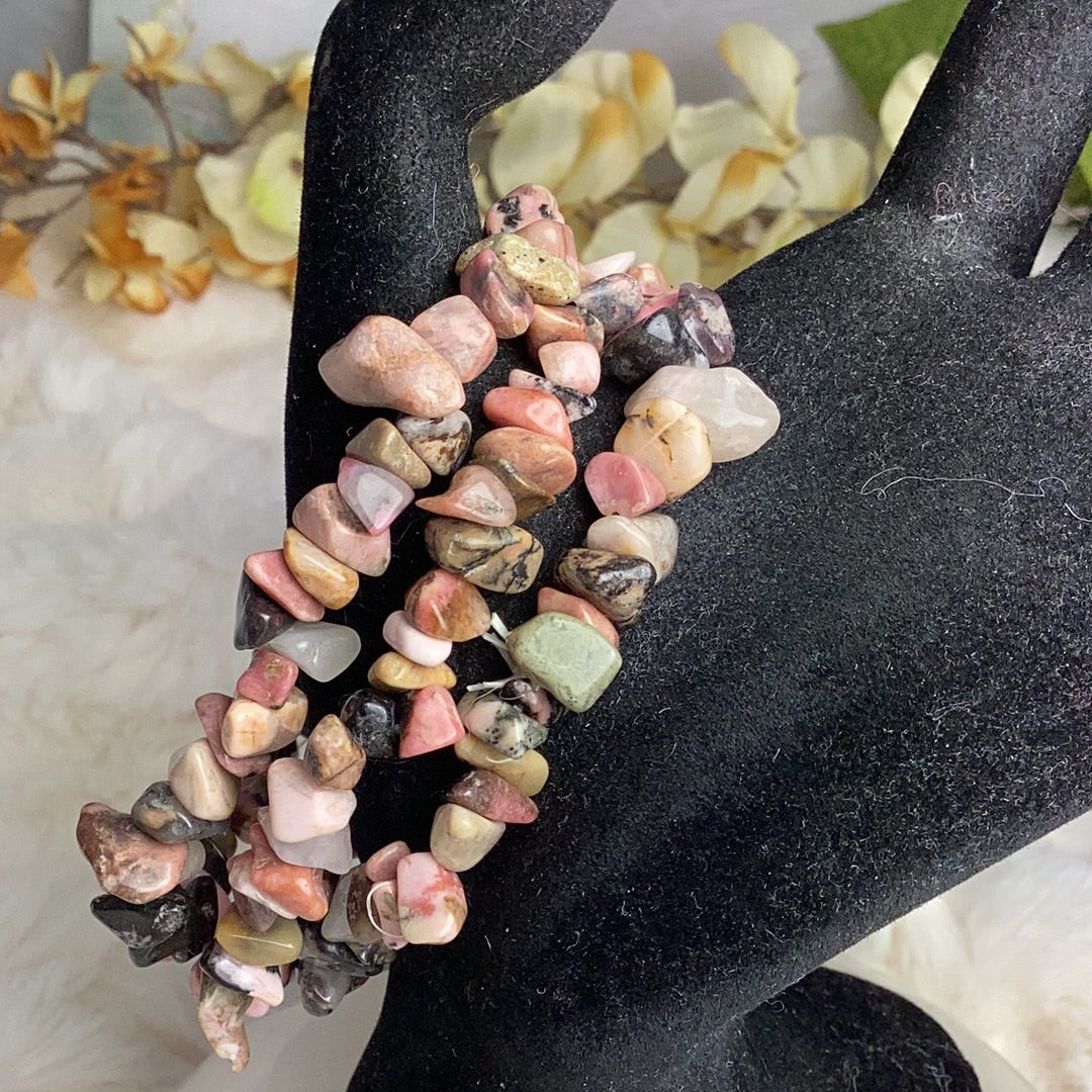 Rhodonite Chip Bracelets