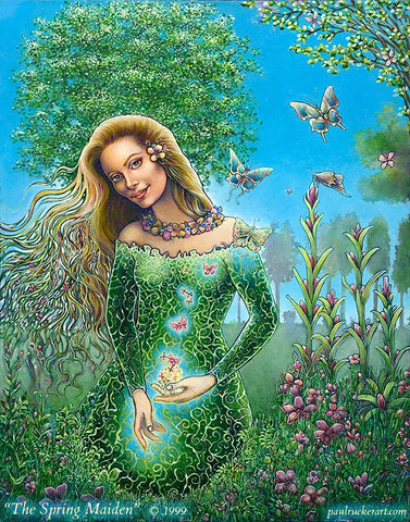 The Spring Maiden Greeting Card