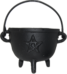 Cast Iron Cauldron Pentacle 4.5 Inch