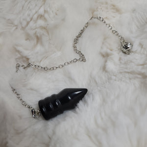 Pendulum Round Point Black Obsidian