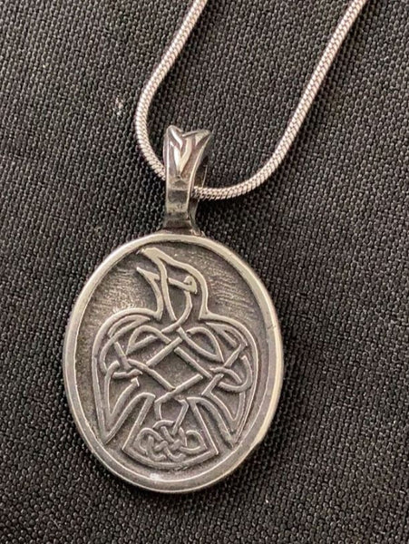 Celtic Wings Necklace Crow
