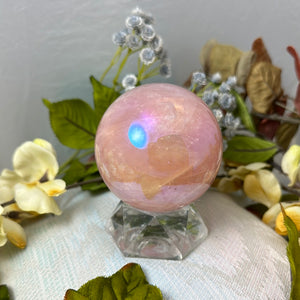 Rainbow Rose Quartz Sphere