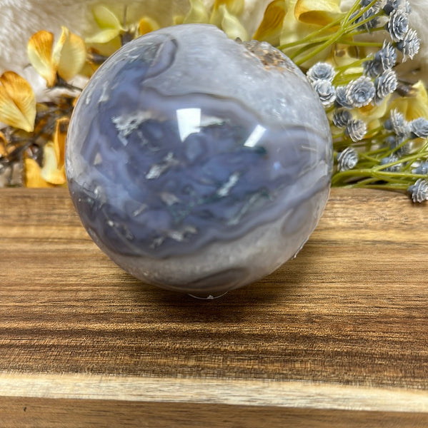 Blue lace Agate Druzy Sphere