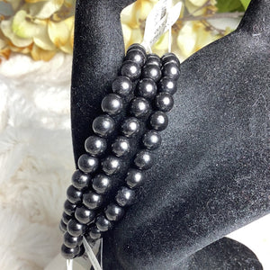 Hematite 6mm Stone Bead Bracelet