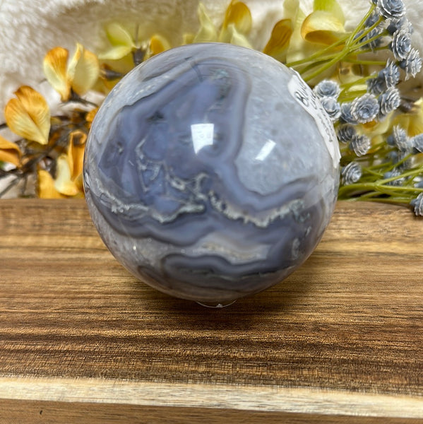 Blue lace Agate Druzy Sphere