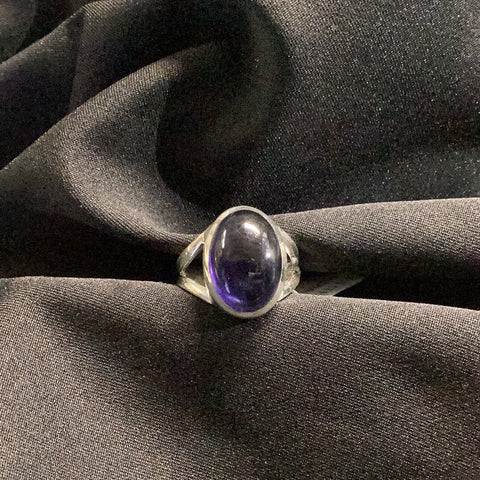 Iolite Medium Oval Ring in Sterling Silver Setting