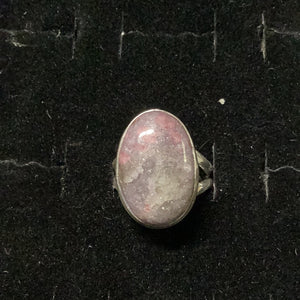 Pink Tourmaline in Lepidolite Large Oval  Ring