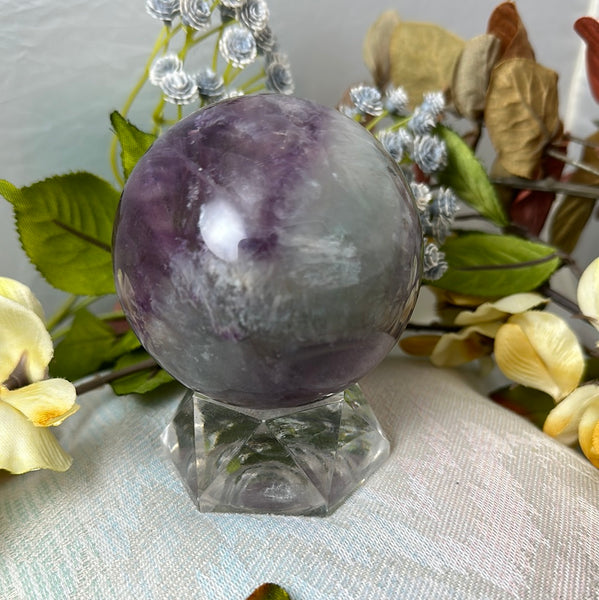 Watermelon Fluorite Sphere