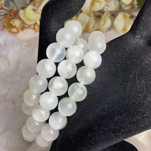 Selenite 10mm Stone Bead Bracelet