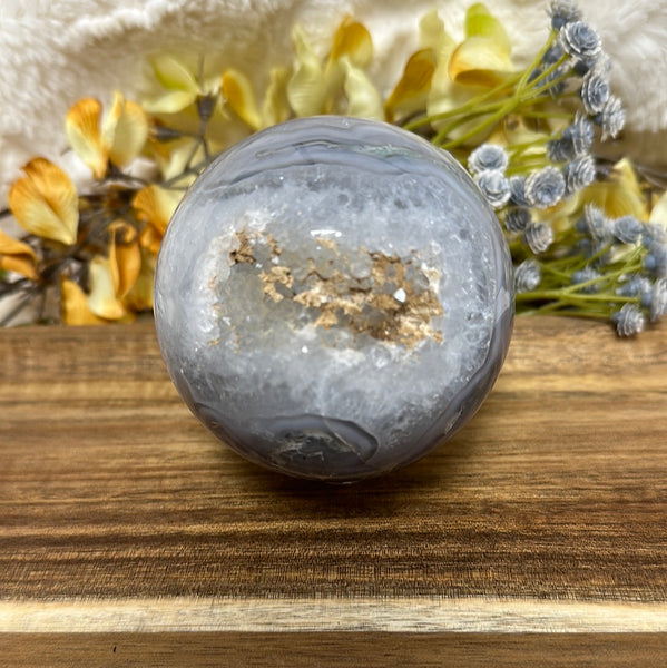 Blue lace Agate Druzy Sphere