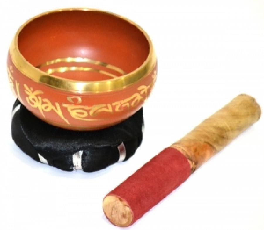 Orange Tibetan Singing Bowl 4 Inch