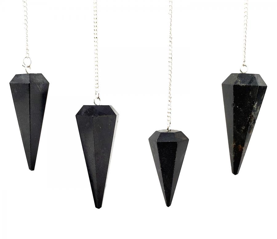 Black Tourmaline Pendulum with Chain