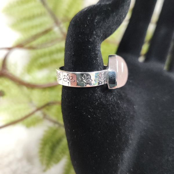 Rose Quartz Triangle Ring