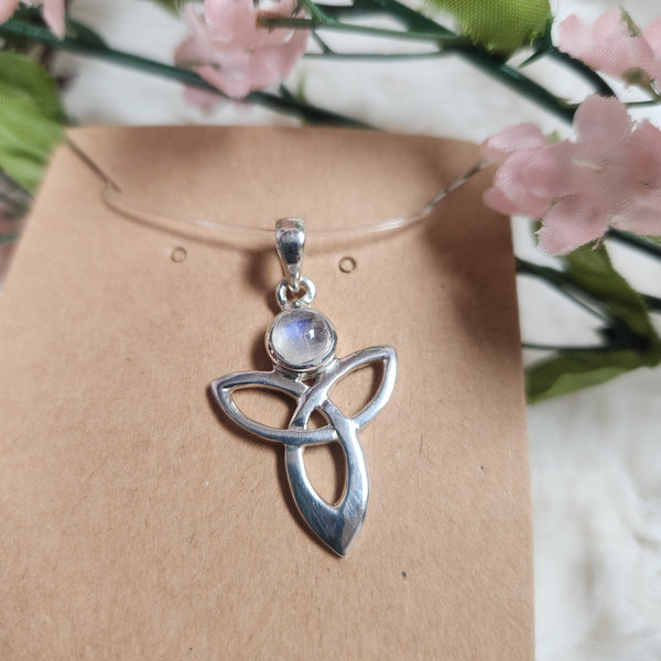 Triquetra Rainbow Moonstone Pendant