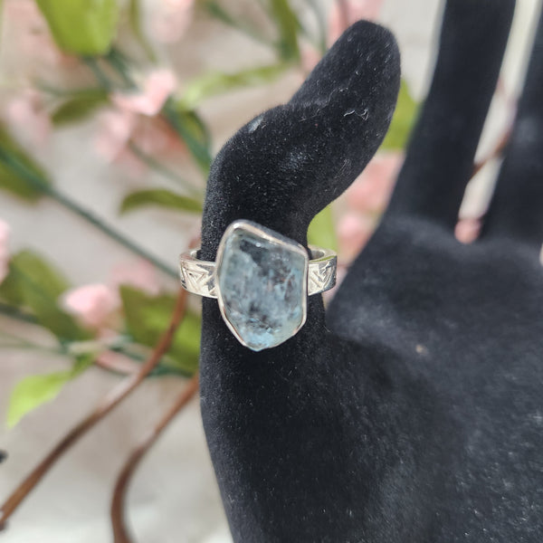 Aquamarine Rough Ring