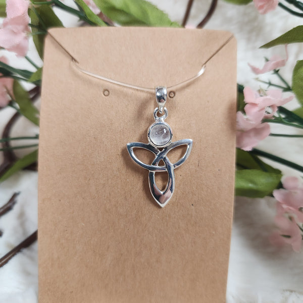Triquetra Rainbow Moonstone Pendant
