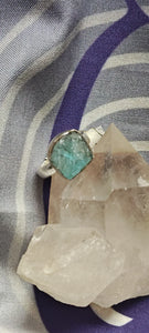 Blue Apatite Ring Free Form Large