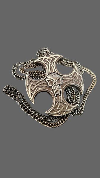 JHZ Celtic Cross Hidden Throwing Star Necklace