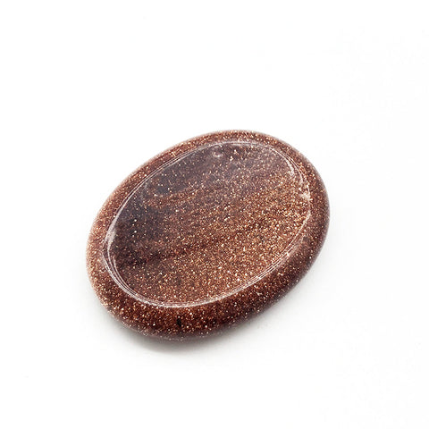 Worry Stones Oval Thumbed Copper Goldstone
