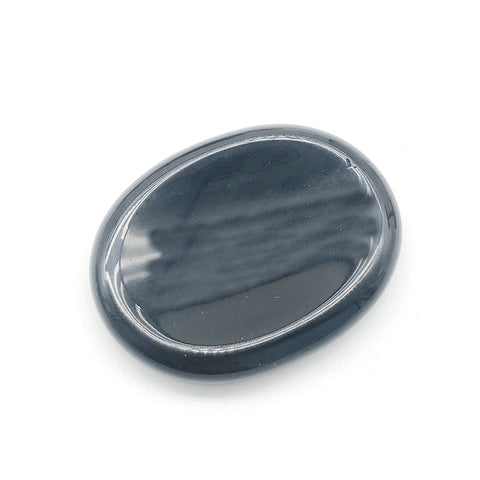 Worry Stones Oval Thumbed Black Obsidian