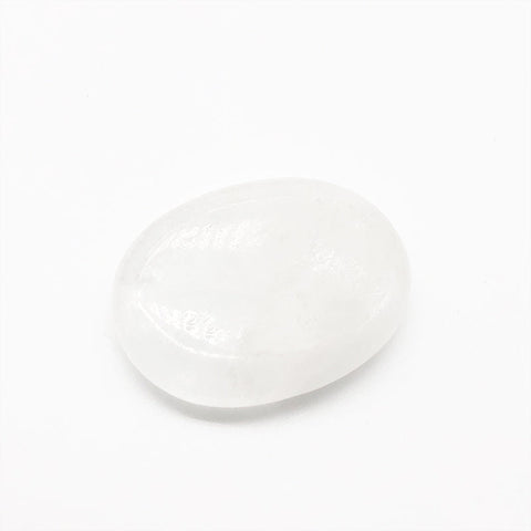 Worry Stones Oval Thumbed Clear Quartz