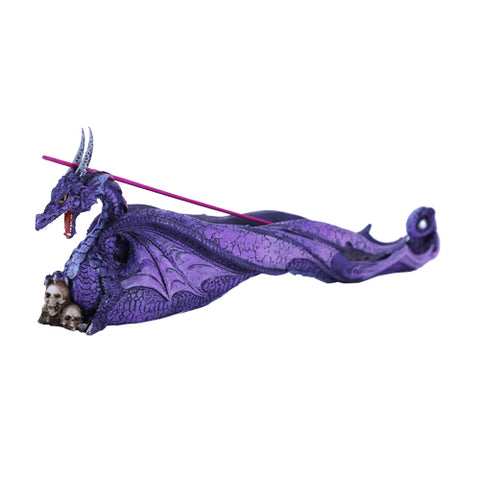 Purple Dragon with Skull Incense Holder
