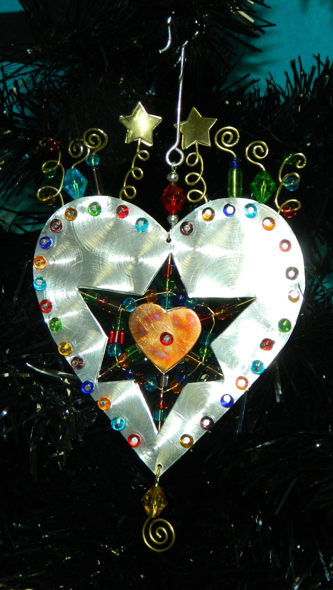 Lite Brite Heart Ornament Yule Christmas