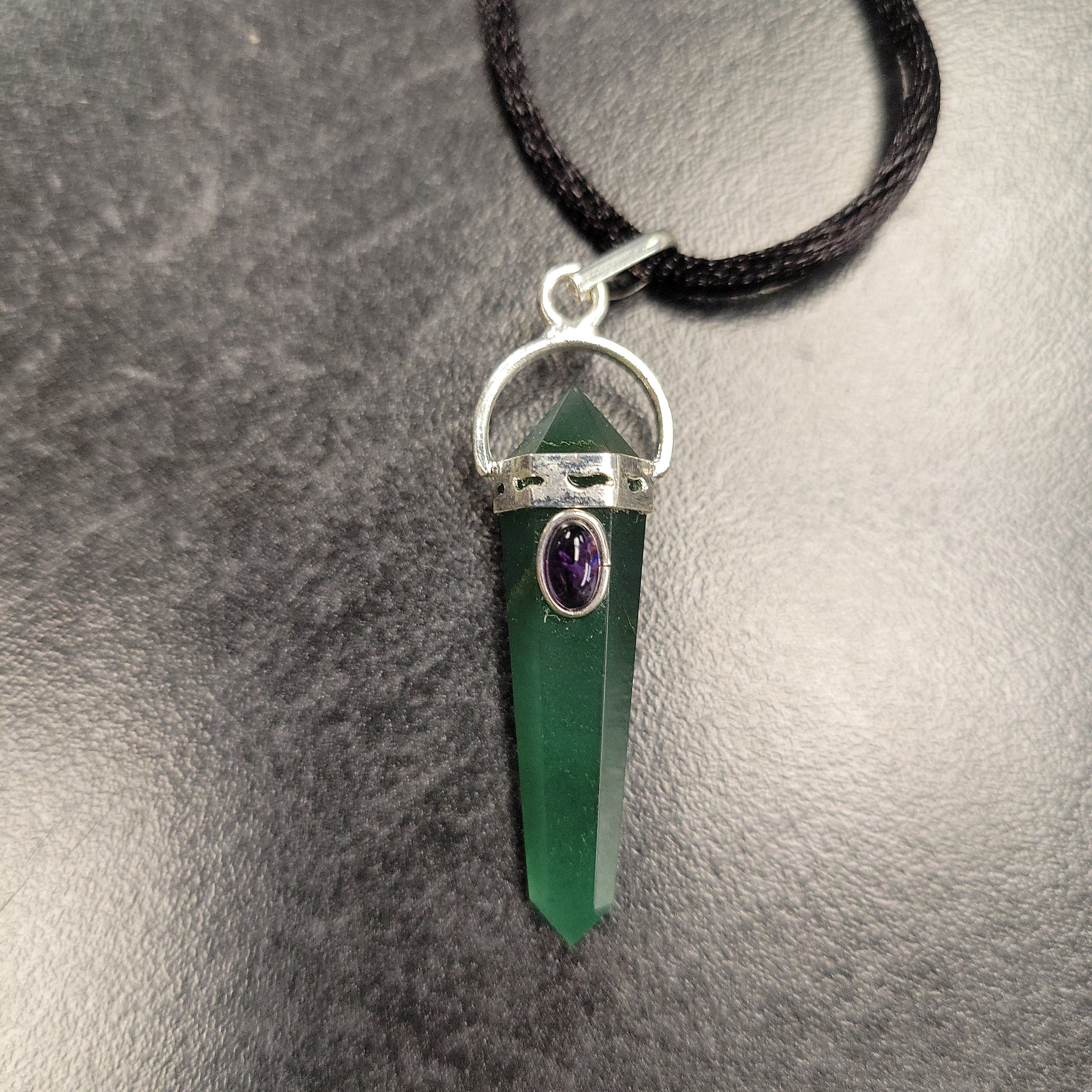 Jade with Stone Pencil Pendant