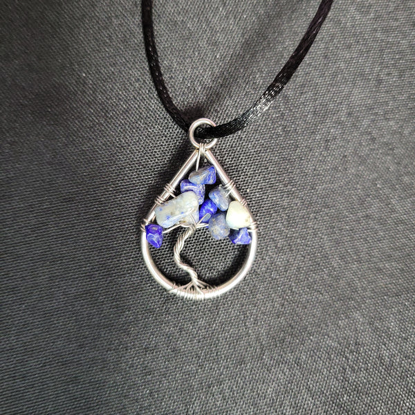 Tear Drop wire wrapped Tree Pendant