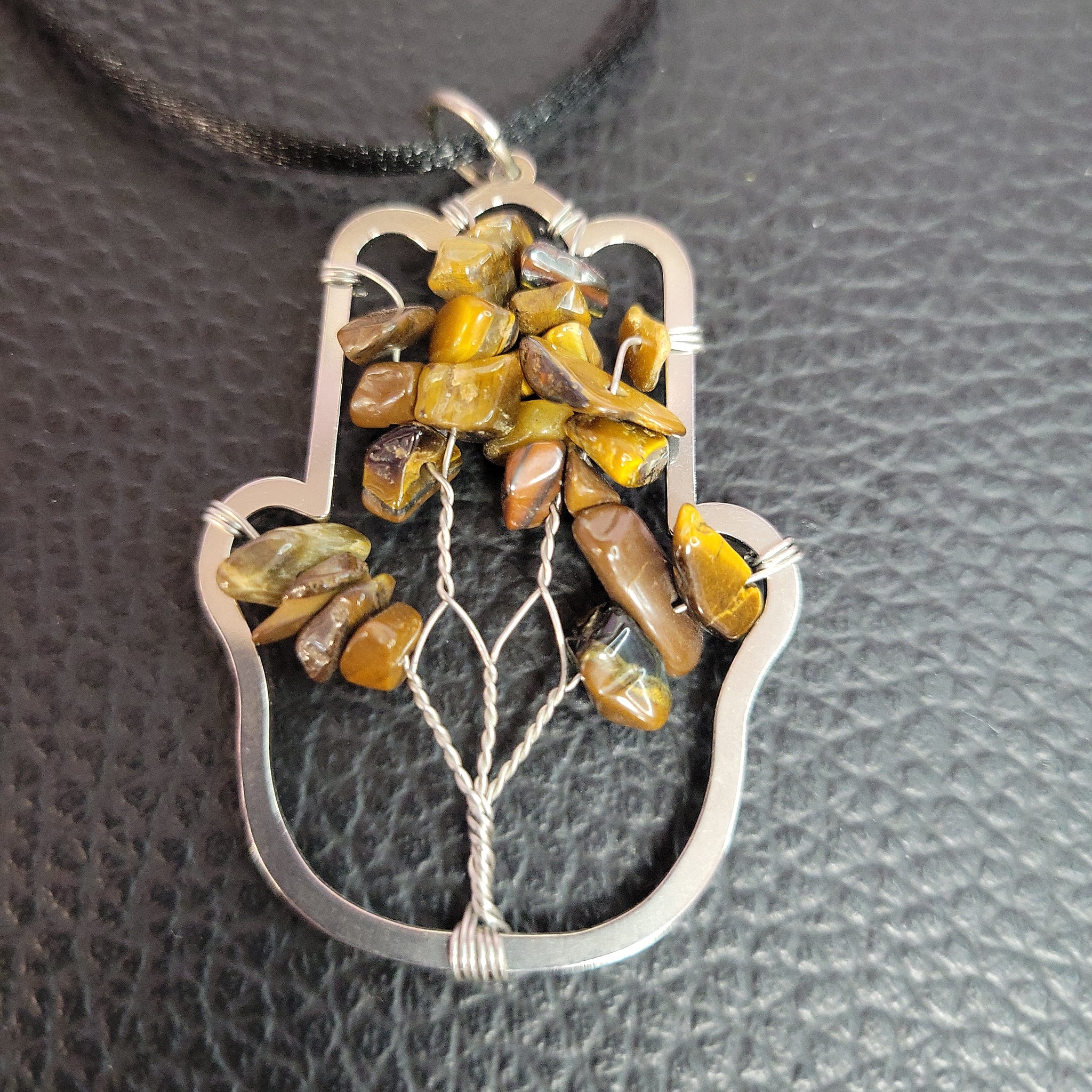 Hamsa Tree of Life Tigers Eye