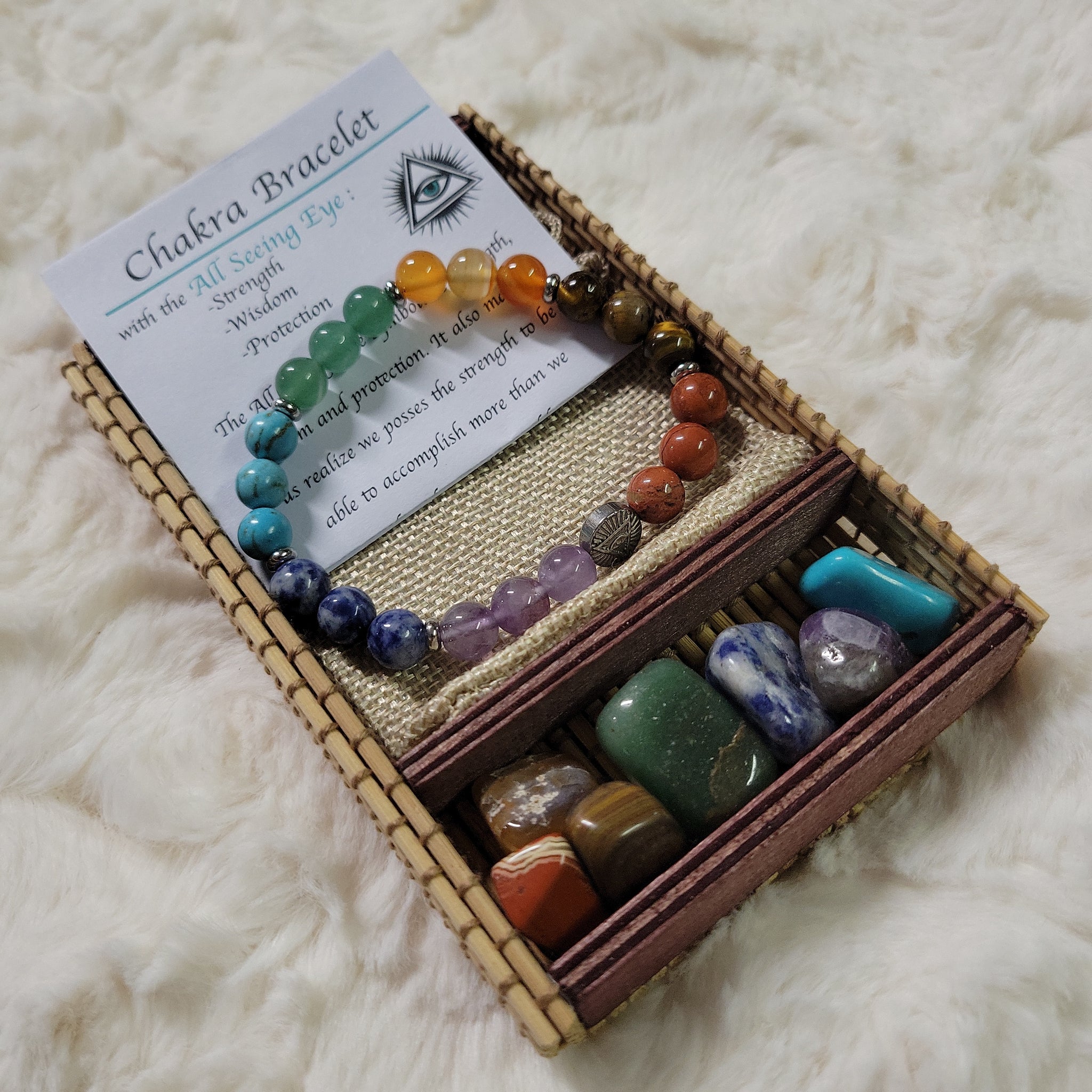 All Seeing Eye Chakra Bracelet with Stones