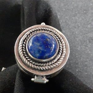 Poison Ring Large Smooth Round Lapis Lazuli
