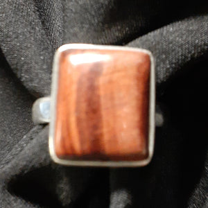 Red Tigers Eye Rectangle Ring