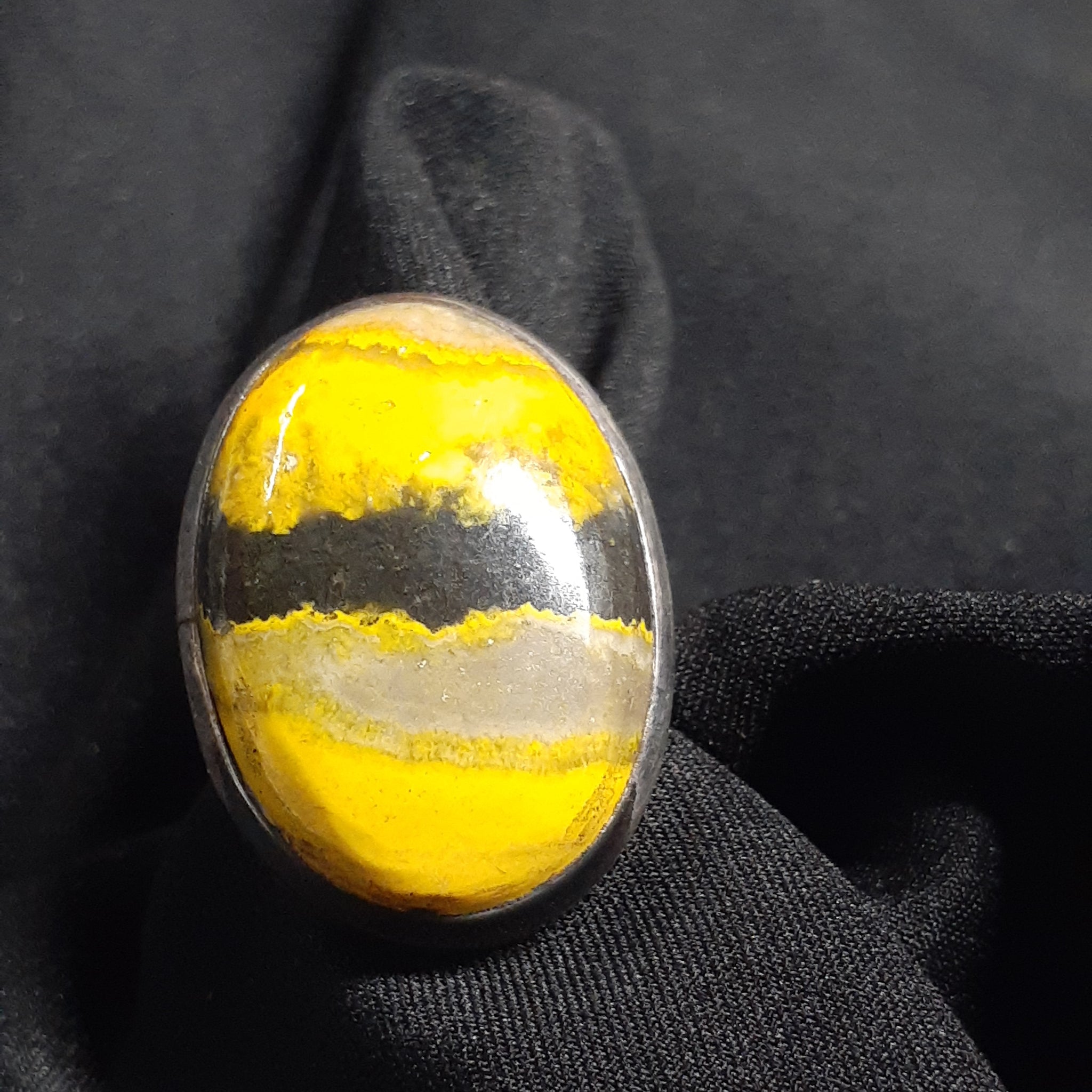 Bumble Bee Jasper Oval Ring