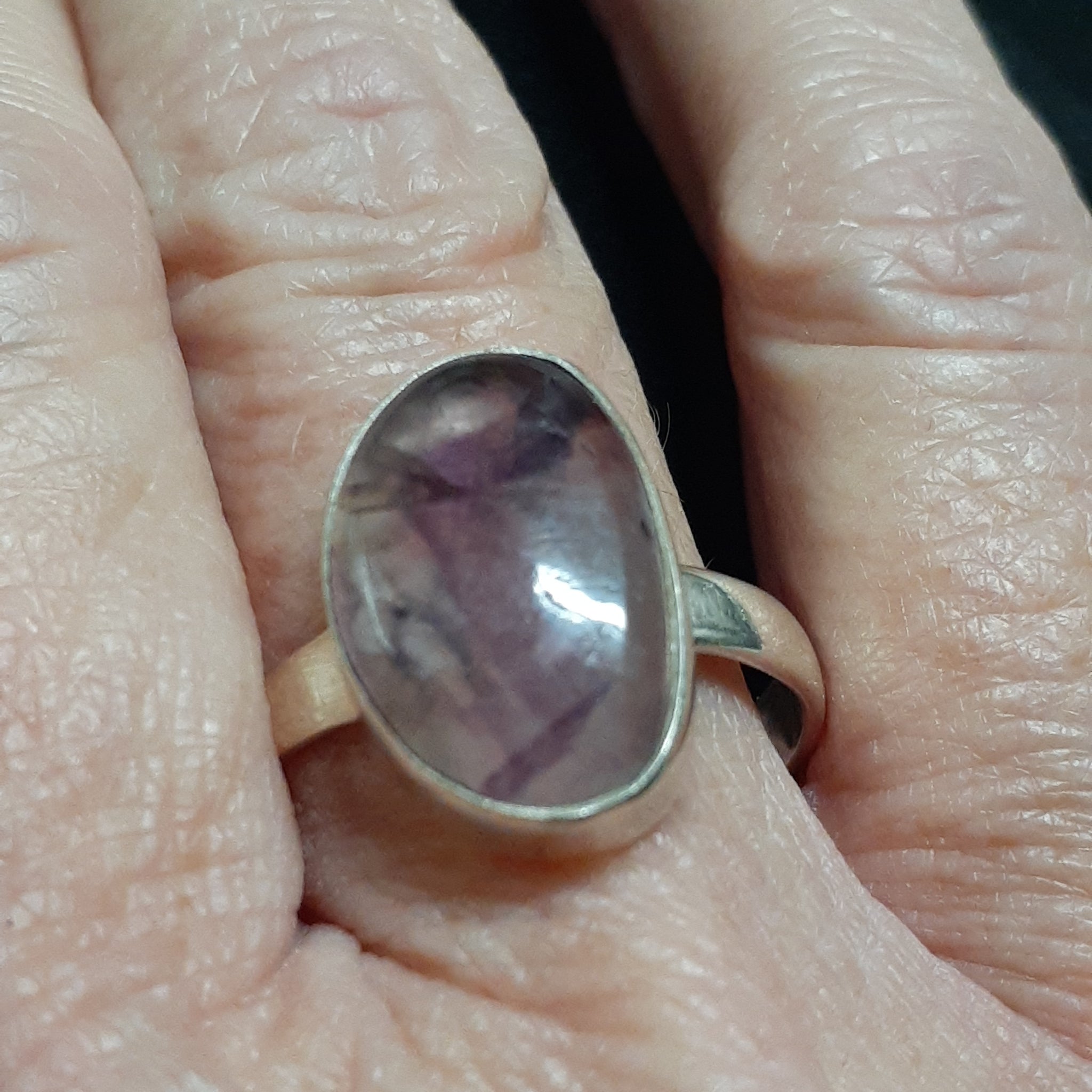 Blue John Fluorite Freeform Ring