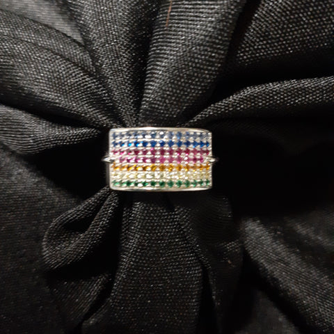 Cubic Zirconia Rainbow Ring