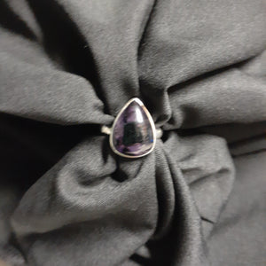 Amethyst Star Ring Smooth Teardrop