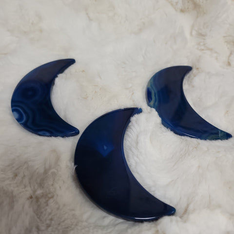 Moon Shaped Teal Dyed Agate