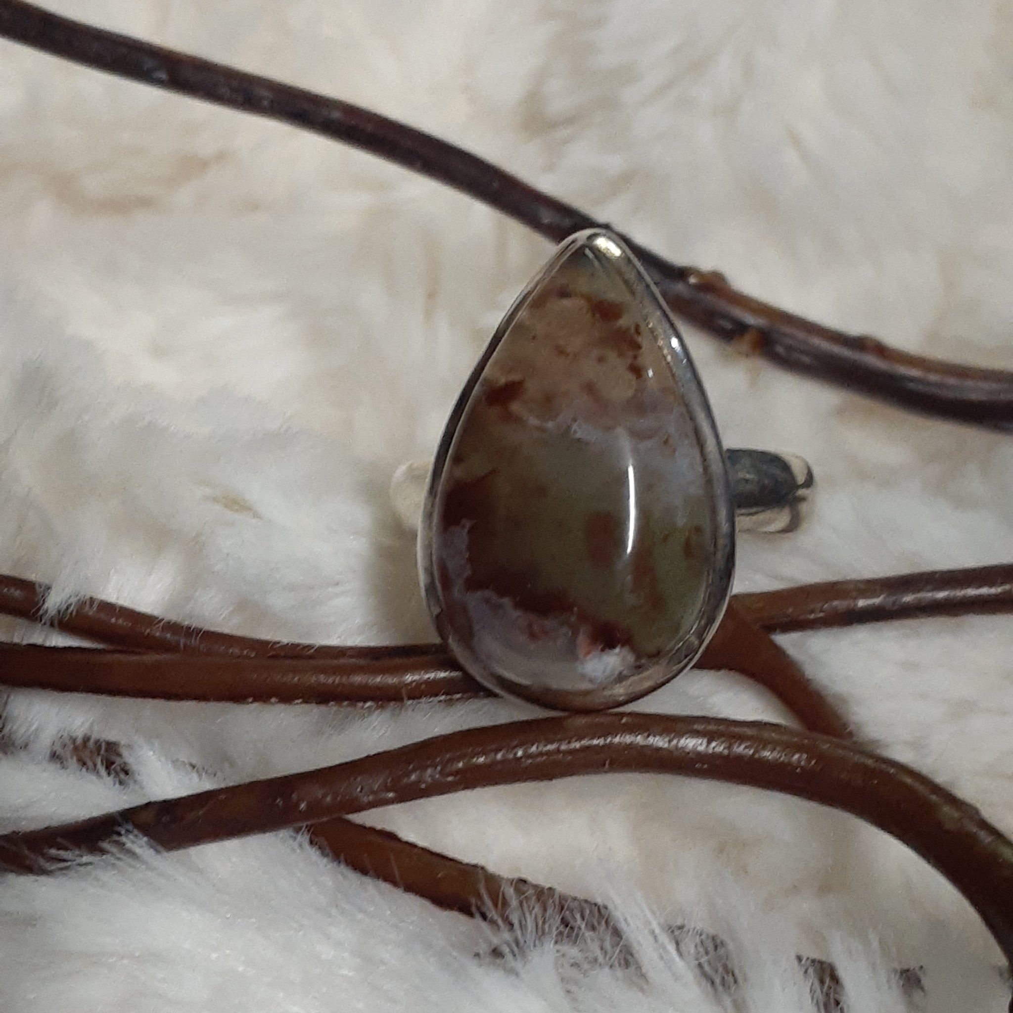 African Aquaprase Teardrop Ring